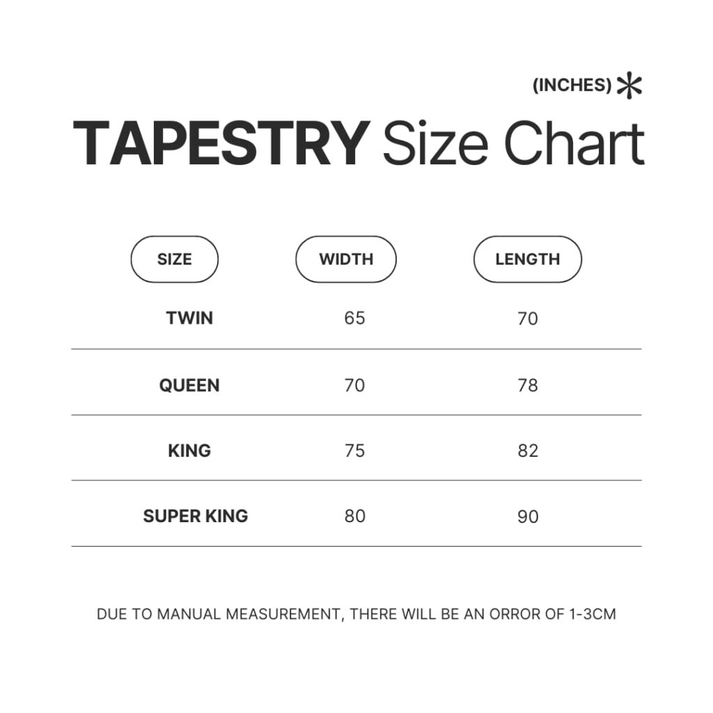 Tapestry Size Chart - My Melody Merch